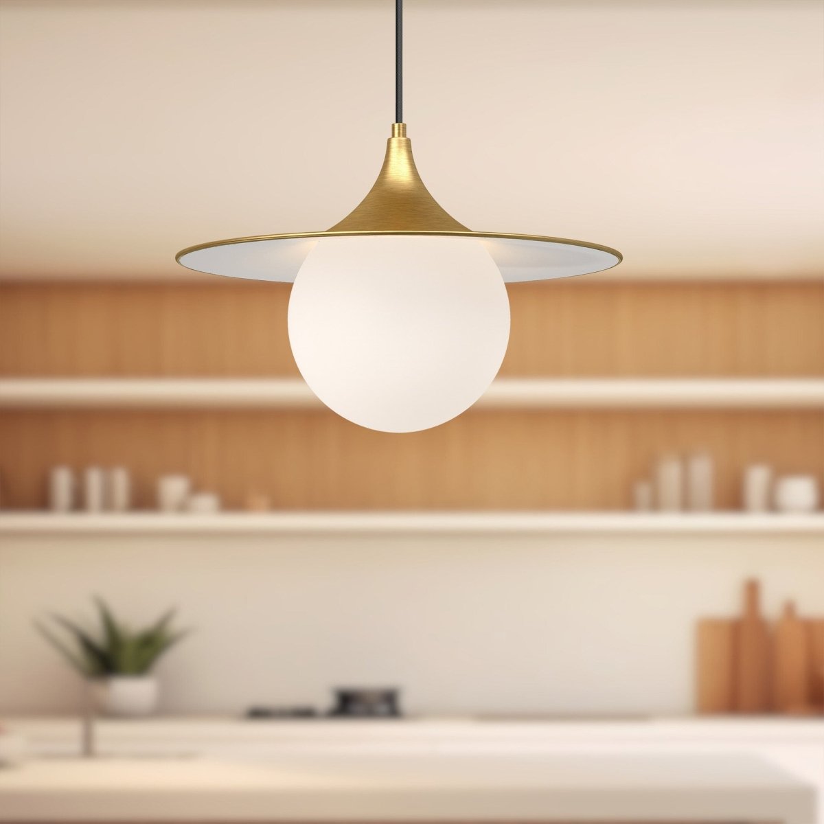 Suspension Fuji - Or brossé 15 3/4" by Alora Lighting | Luminaires & cie