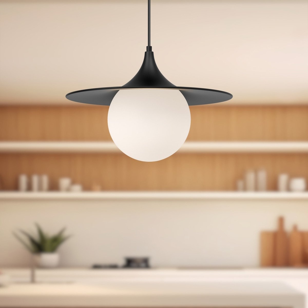 Suspension Fuji - Noir mat 15 3/4" by Alora Lighting | Luminaires & cie