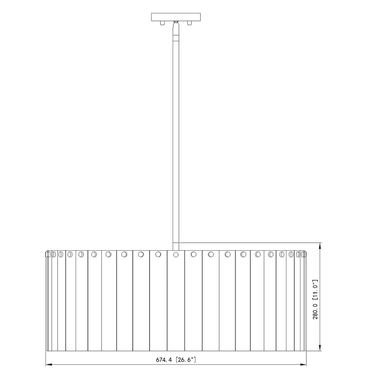 Suspension Glacier - Noir mat 26 3/4" by Z - Lite | Luminaires & cie