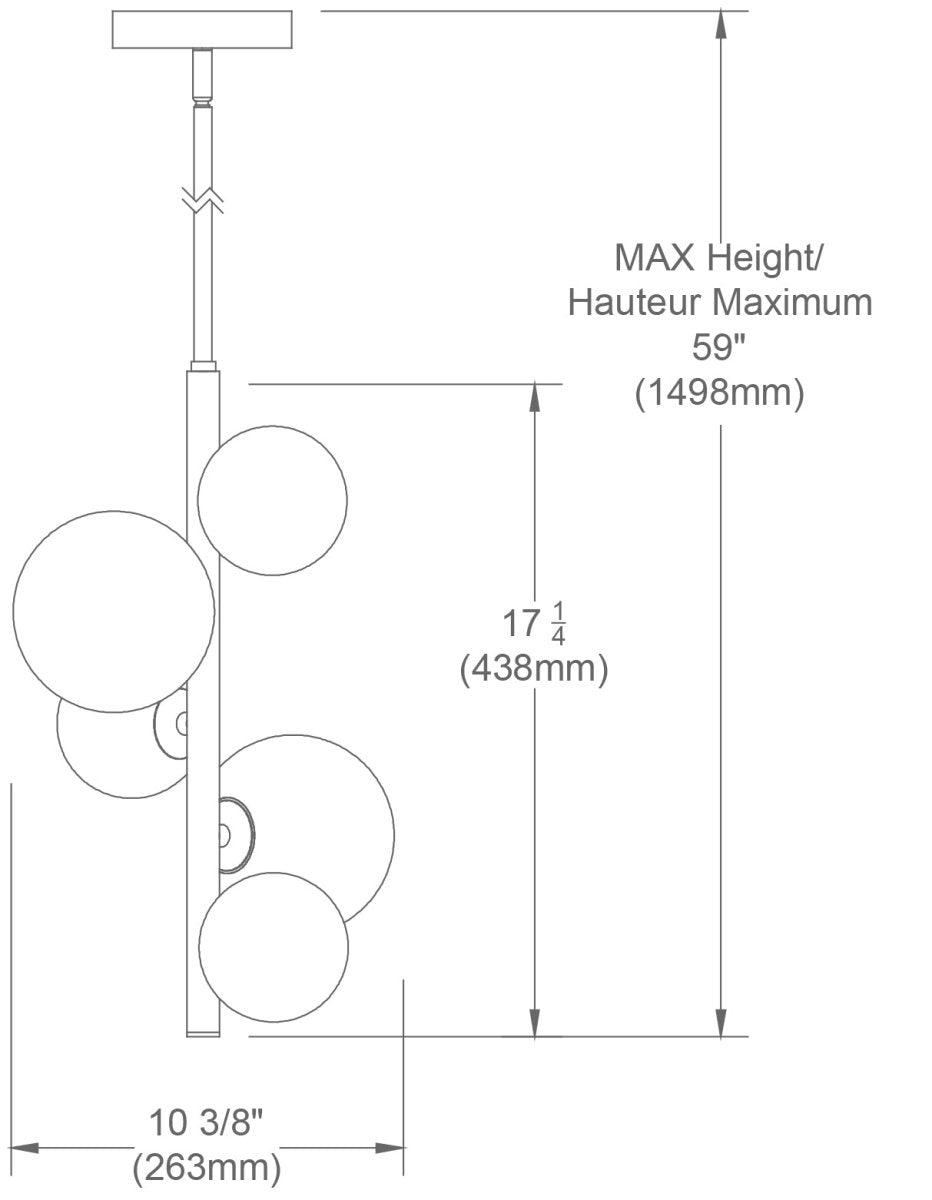 Suspension Glasgow - 10 1/2" by Dainolite | Luminaires & cie