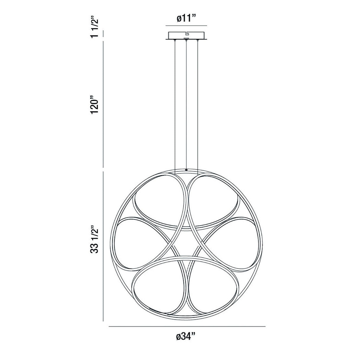 Suspension Glenview 34" – vue 2