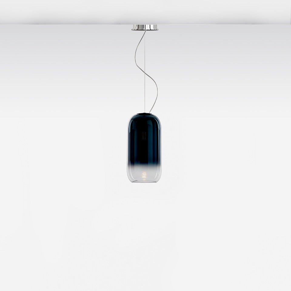 Suspension Gople - Mini (11 1/2") Bleu Sapphire Long (228") by Artemide | Luminaires & cie