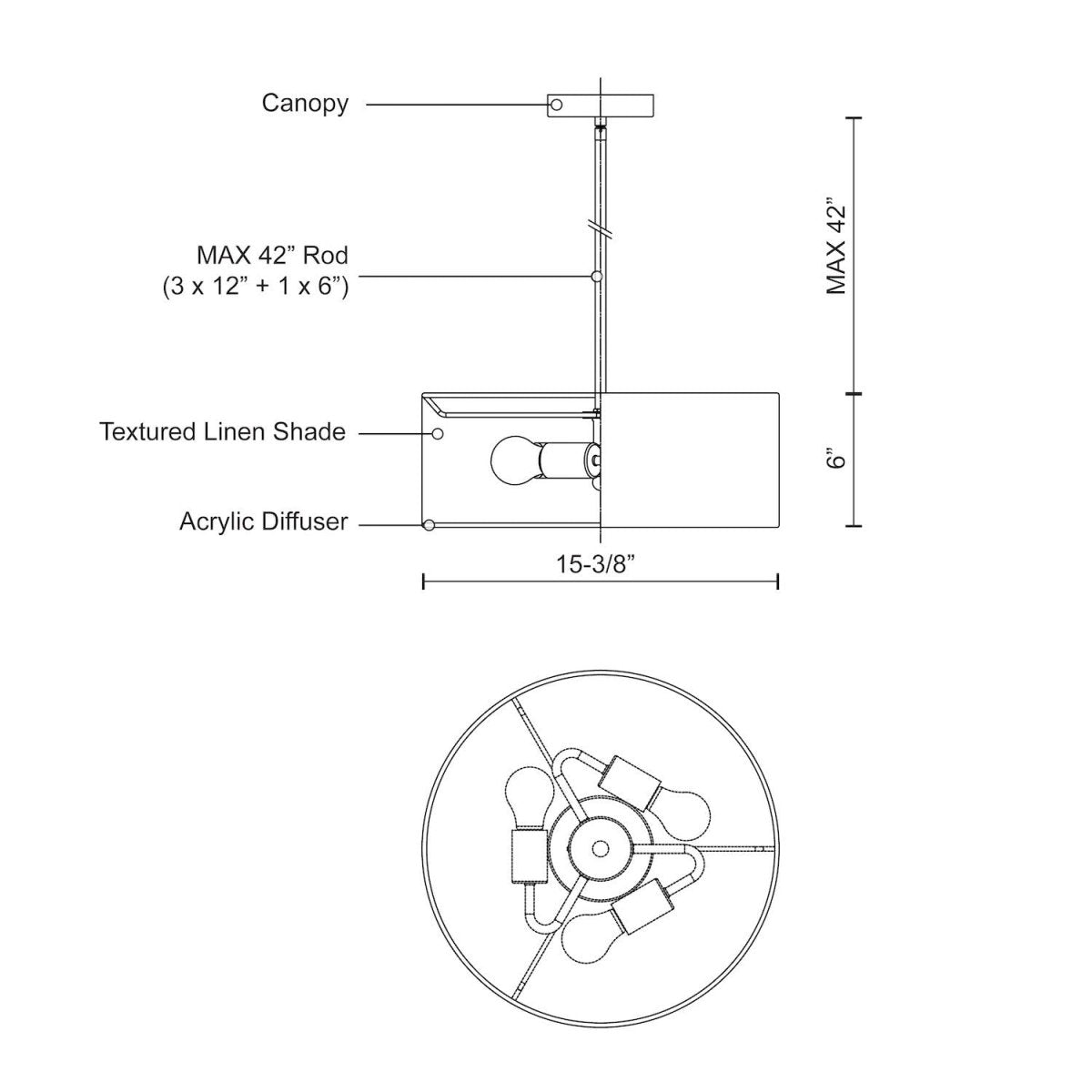 Suspension Gregory - Noir 15 3/8" by Kuzco Lighting | Luminaires & cie