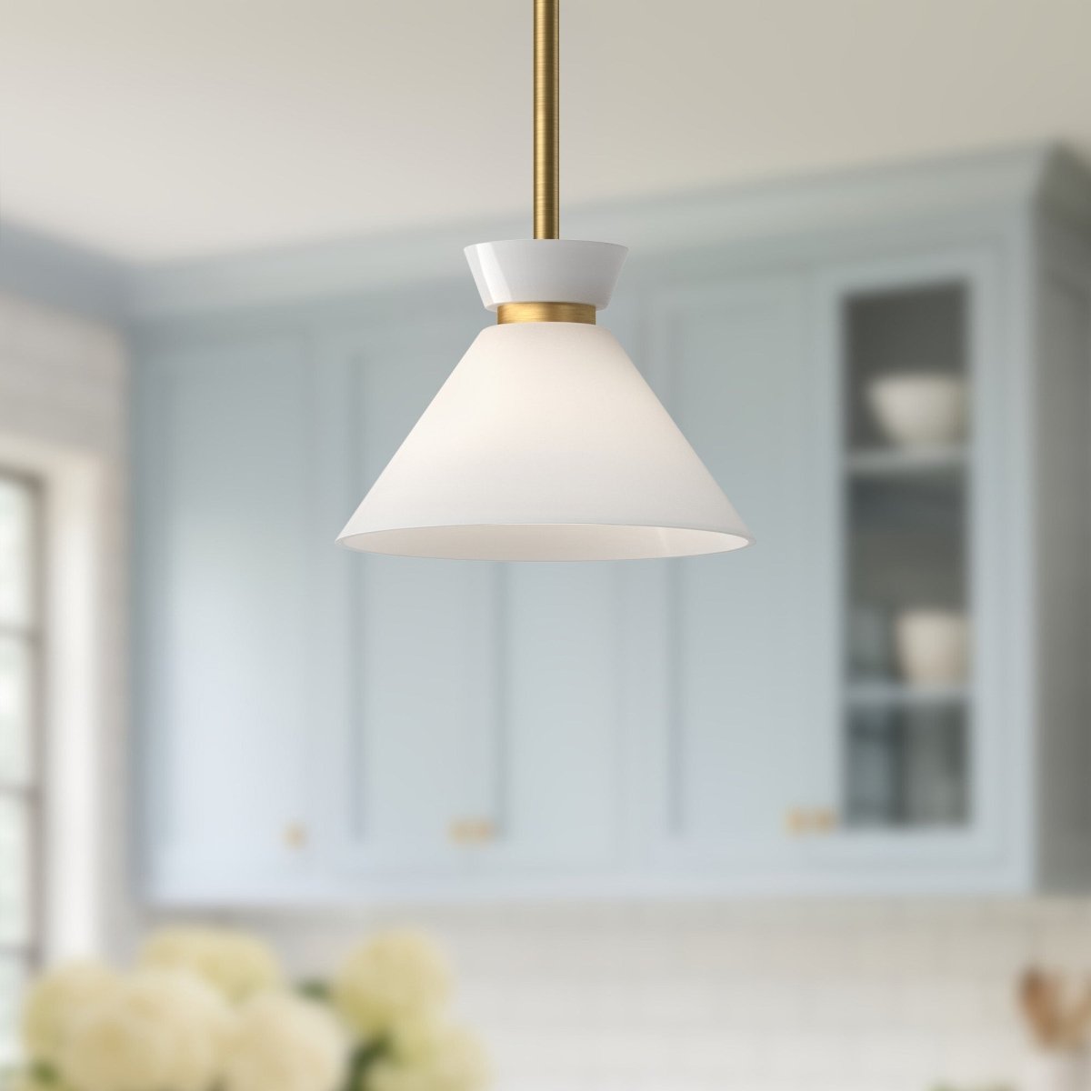 Suspension Halston - Or brossé 8" by Alora Lighting | Luminaires & cie