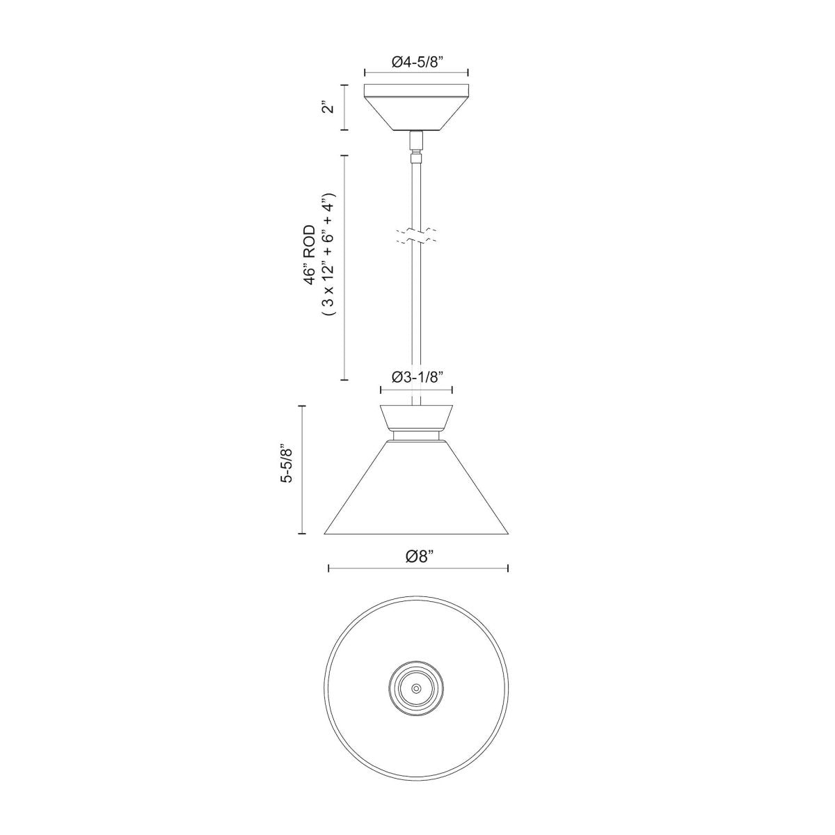 Suspension Halston - Or brossé 8" by Alora Lighting | Luminaires & cie