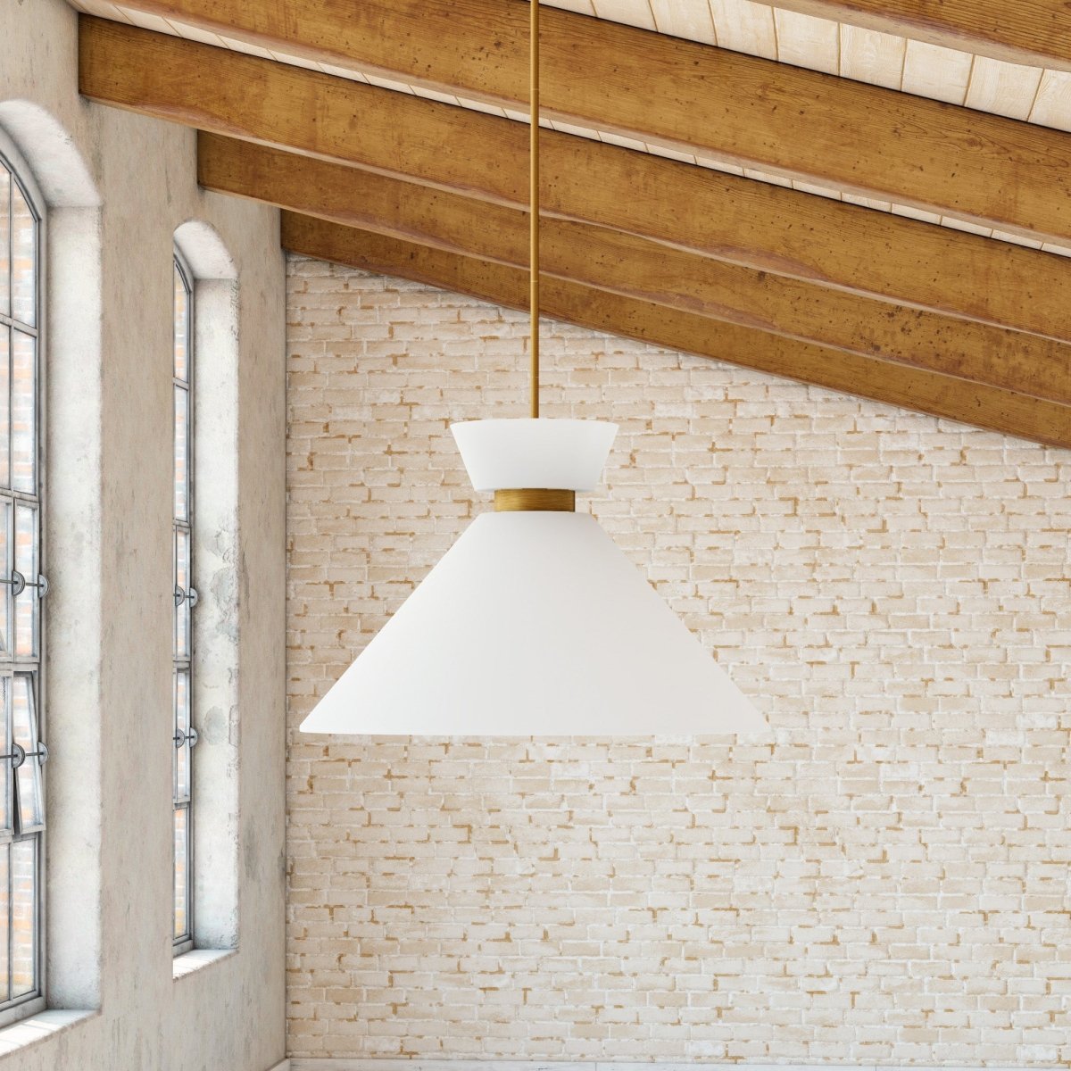 Suspension Halston - Or brossé 14 1/8" by Alora Lighting | Luminaires & cie