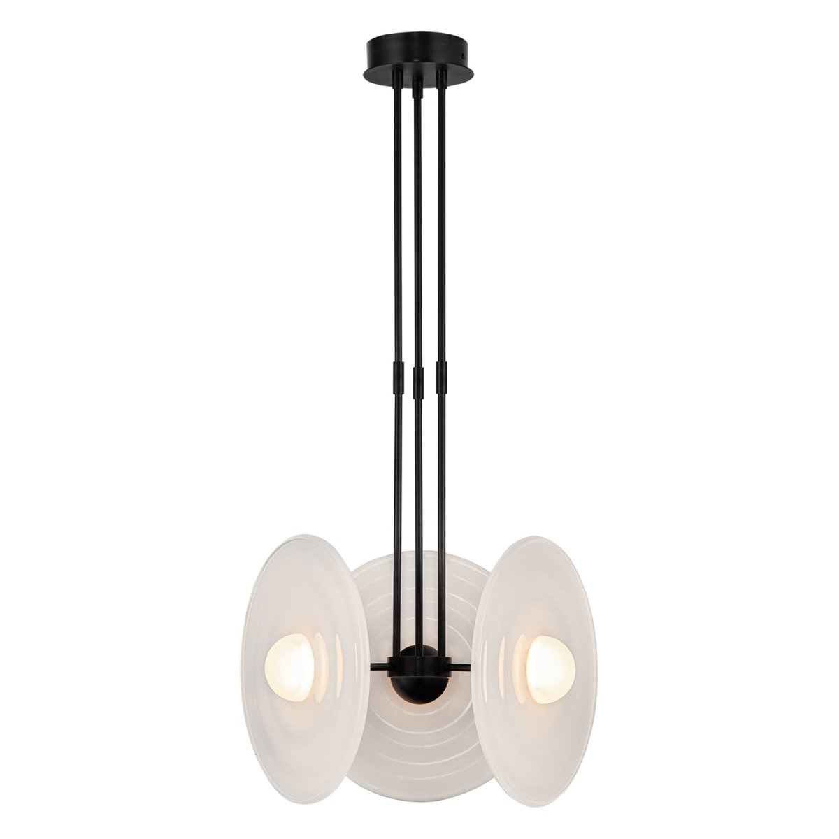 Suspension Harbour - Bronze urbain Verre d'opale brillante by Alora Lighting | Luminaires & cie