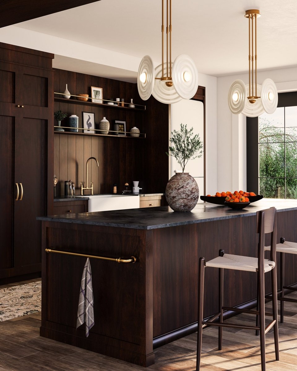Suspension Harbour - Laiton vintage Verre d'opale brillante by Alora Lighting | Luminaires & cie