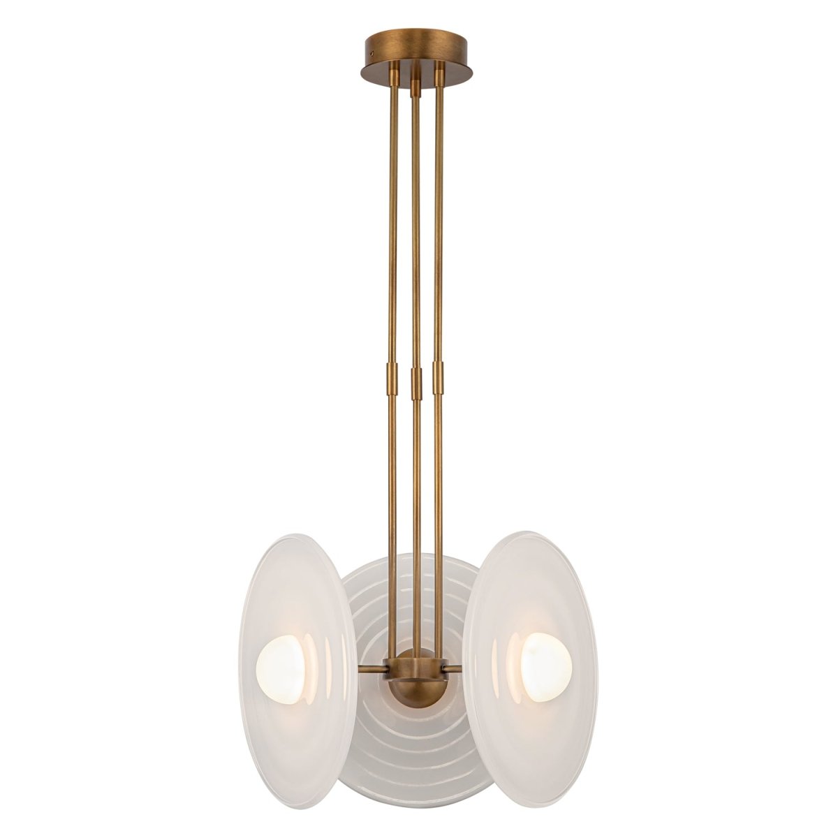 Suspension Harbour - Laiton vintage Verre d'opale brillante by Alora Lighting | Luminaires & cie