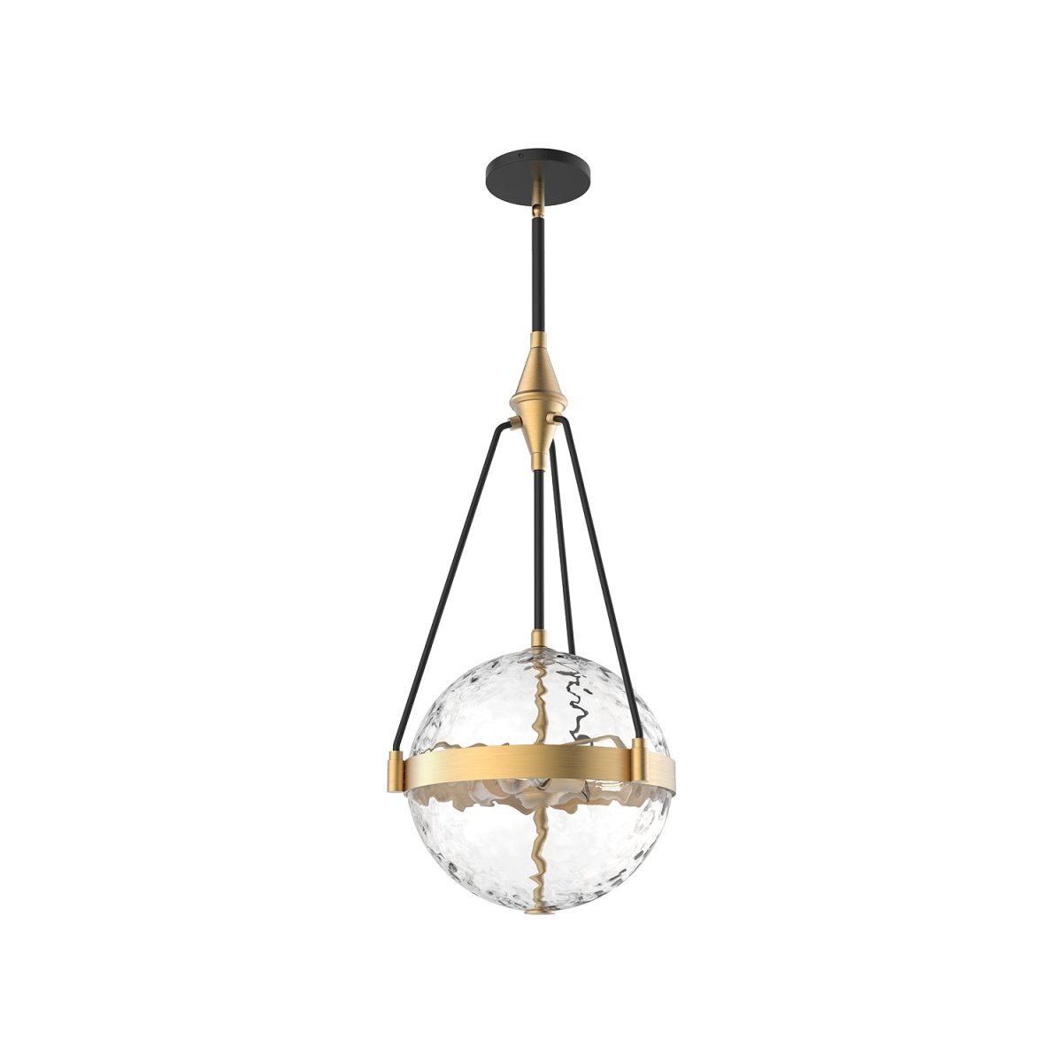 Suspension Harmony - Or brossé Verre à eau claire 13 1/2" by Alora Lighting | Luminaires & cie