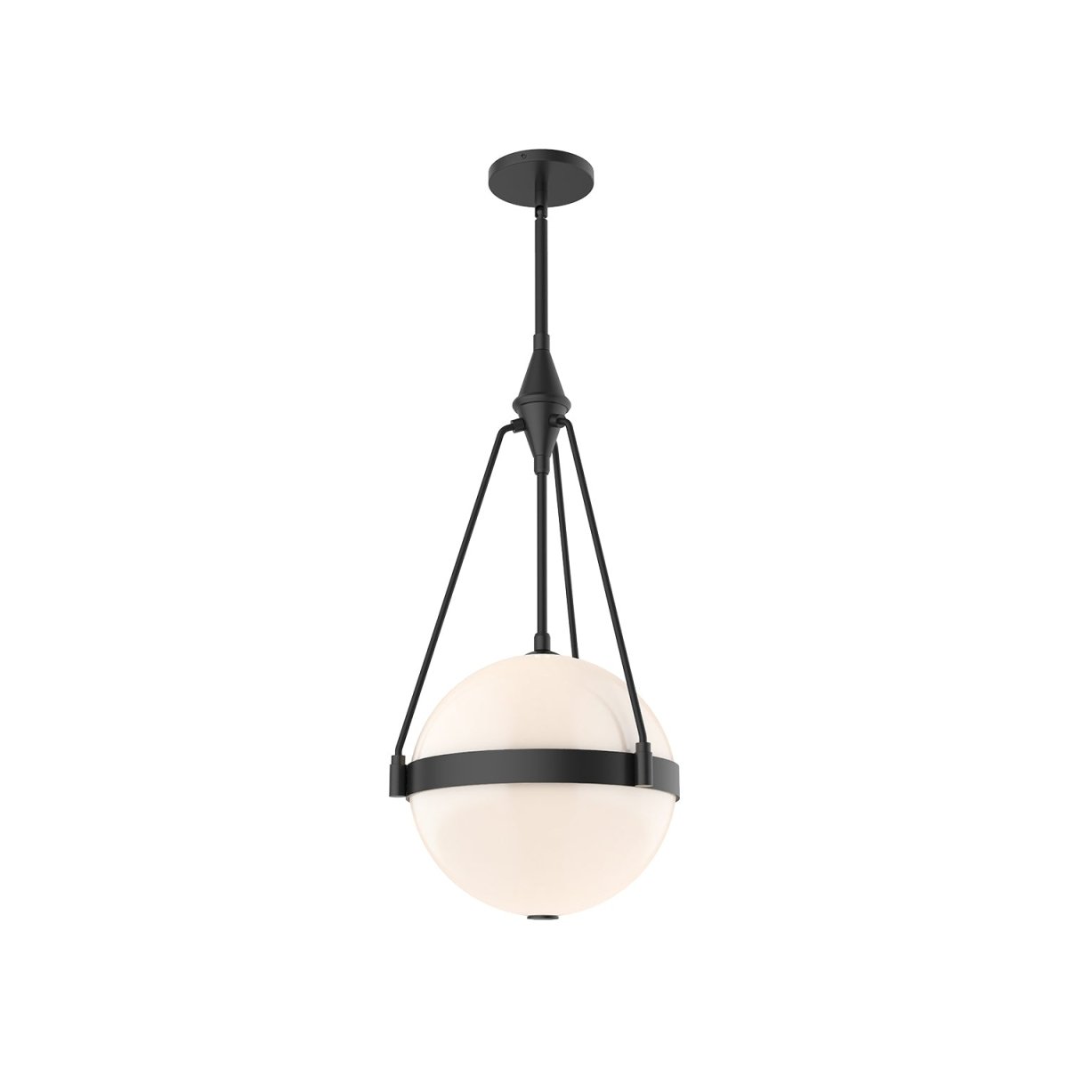 Suspension Harmony - Noir mat Verre d'opale brillant 13 1/2" by Alora Lighting | Luminaires & cie