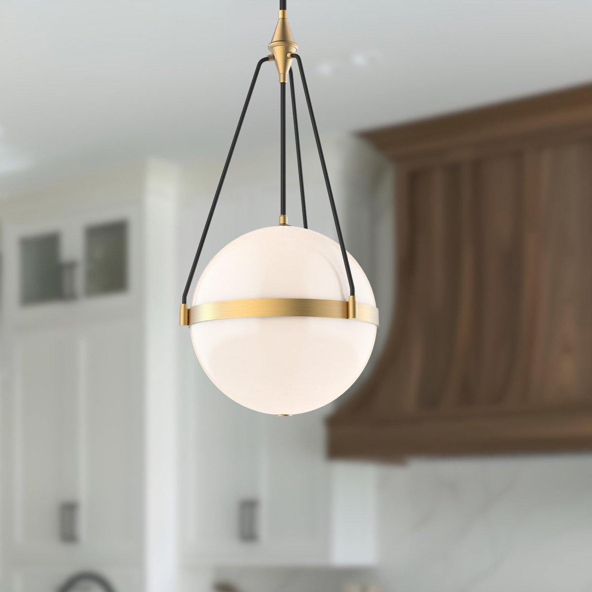 Suspension Harmony - Or brossé Verre d'opale brillant 17 1/2" by Alora Lighting | Luminaires & cie