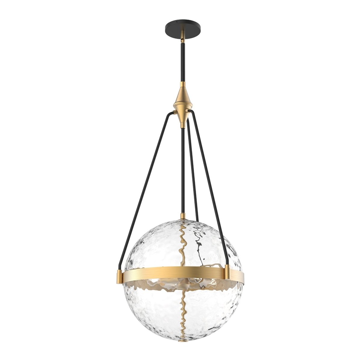 Suspension Harmony - Or brossé Verre à eau claire 17 1/2" by Alora Lighting | Luminaires & cie