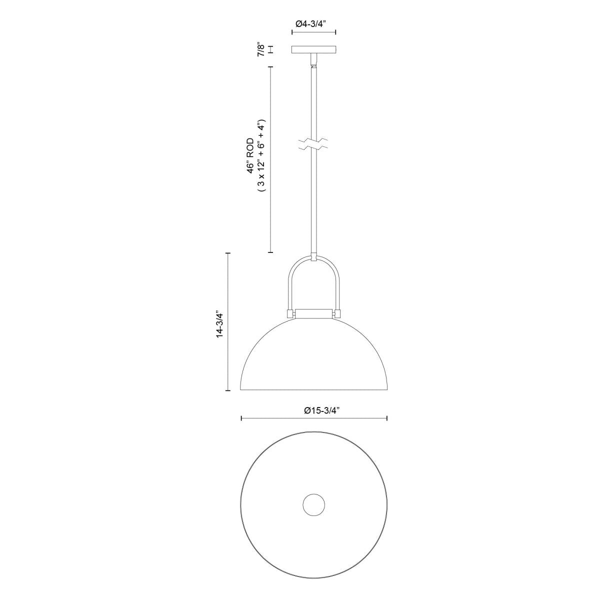 Suspension Harper - Or vieilli Sans verre by Alora Lighting | Luminaires & cie