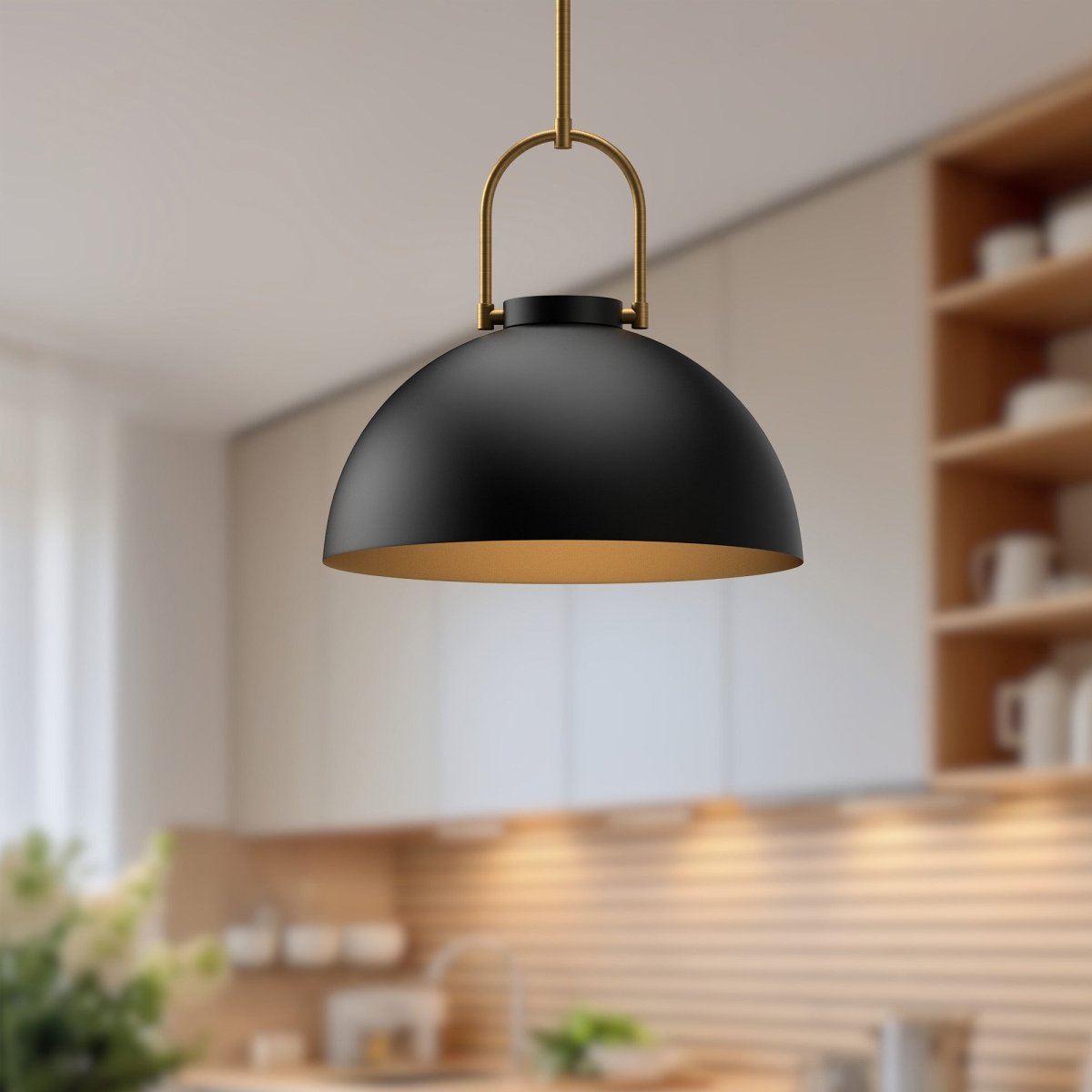 Suspension Harper - Noir mat Sans verre by Alora Lighting | Luminaires & cie