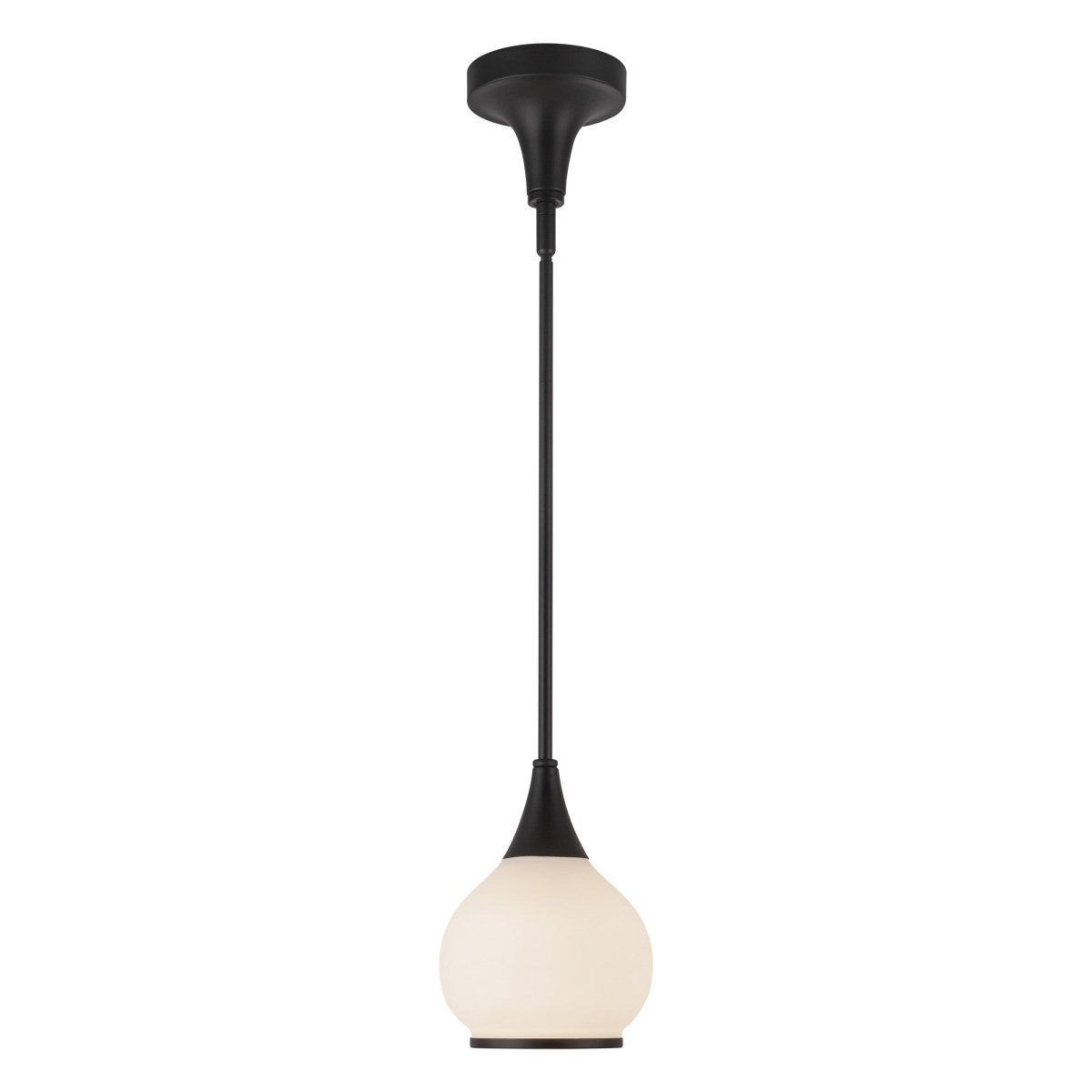 Suspension Hazel - Noir mat Verre opal 6 5/8" by Alora Lighting | Luminaires & cie