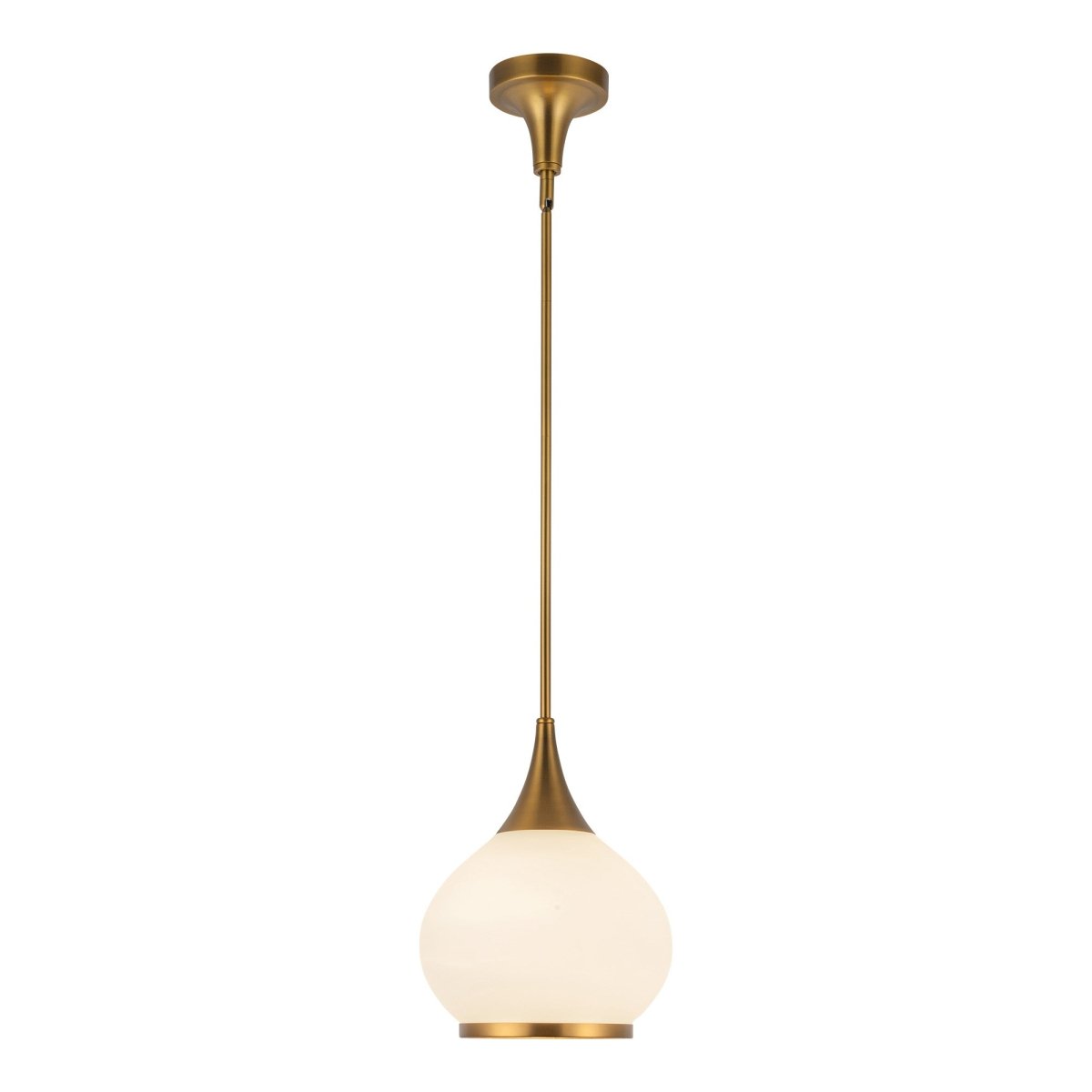Suspension Hazel - Or vieilli Verre opal 10 1/8" by Alora Lighting | Luminaires & cie