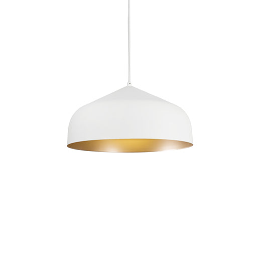 Suspension Helena Blanc / Or, Revêtement texturé – Kuzco Lighting