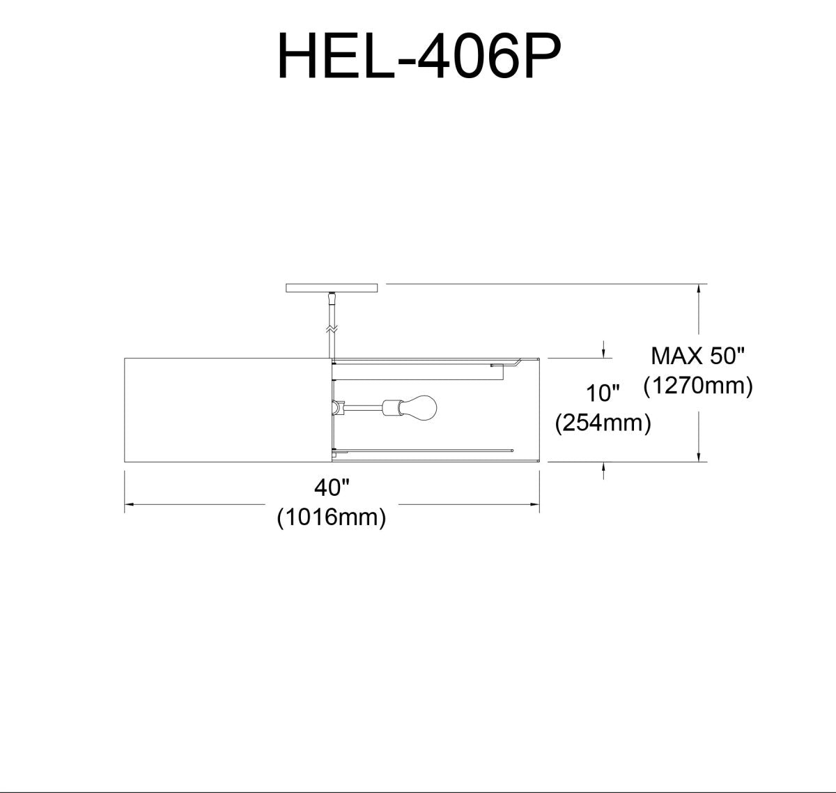 Suspension Helena - Noir mat Noir 30" by Dainolite | Luminaires & cie