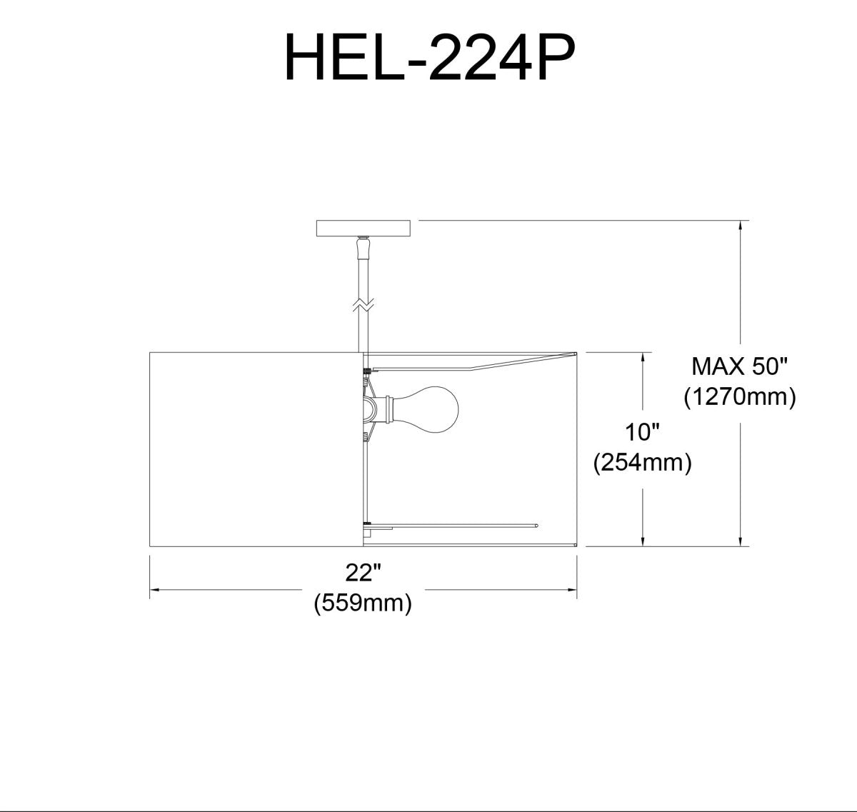 Suspension Helena - Noir mat Noir 30" by Dainolite | Luminaires & cie