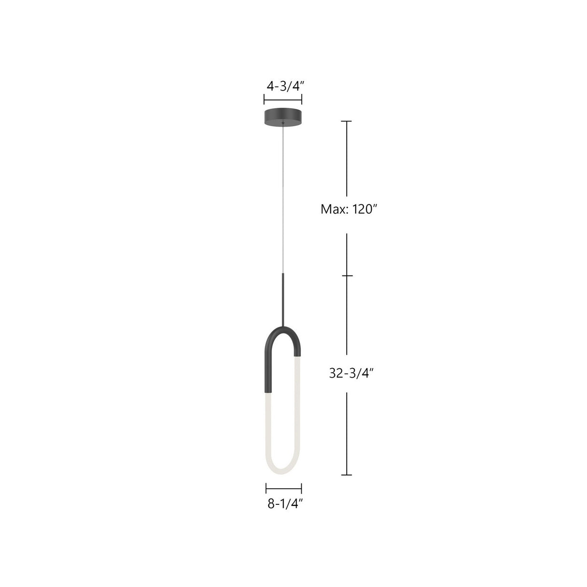 Suspension linéaire Huron Noir – vue 2