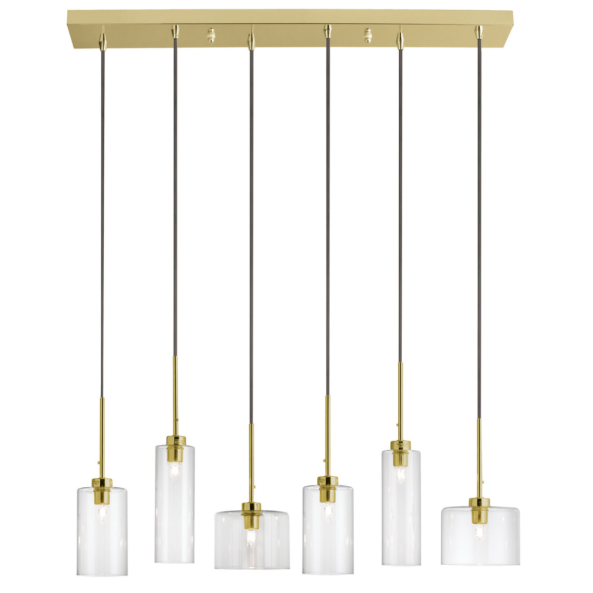 Suspension linéaire Industrial Chic Laiton vieilli – Dainolite