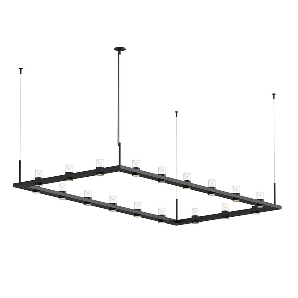 Suspension Intervals rectangle - Clair avec cône gravé by Sonneman | Luminaires & cie