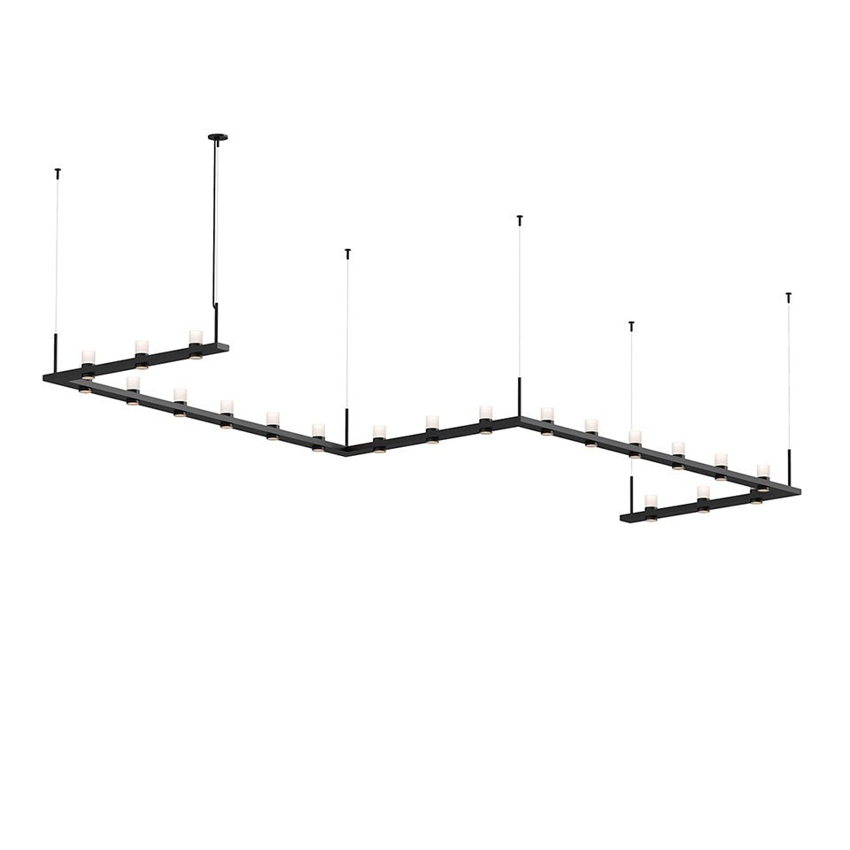 Suspension Intervals Zig - Zag - Cylindre gravé by Sonneman | Luminaires & cie
