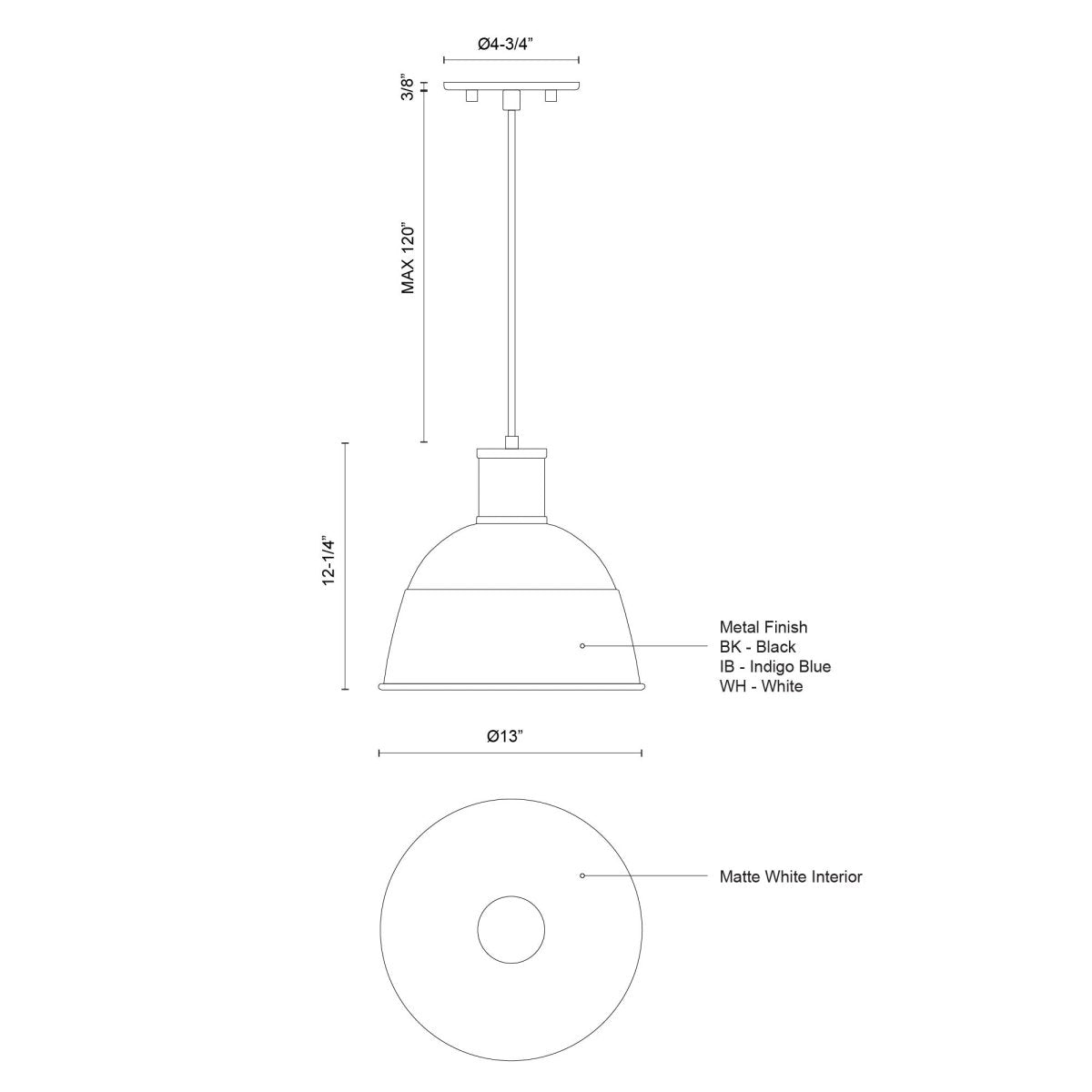 Suspension Irving - Noir 13" by Kuzco Lighting | Luminaires & cie