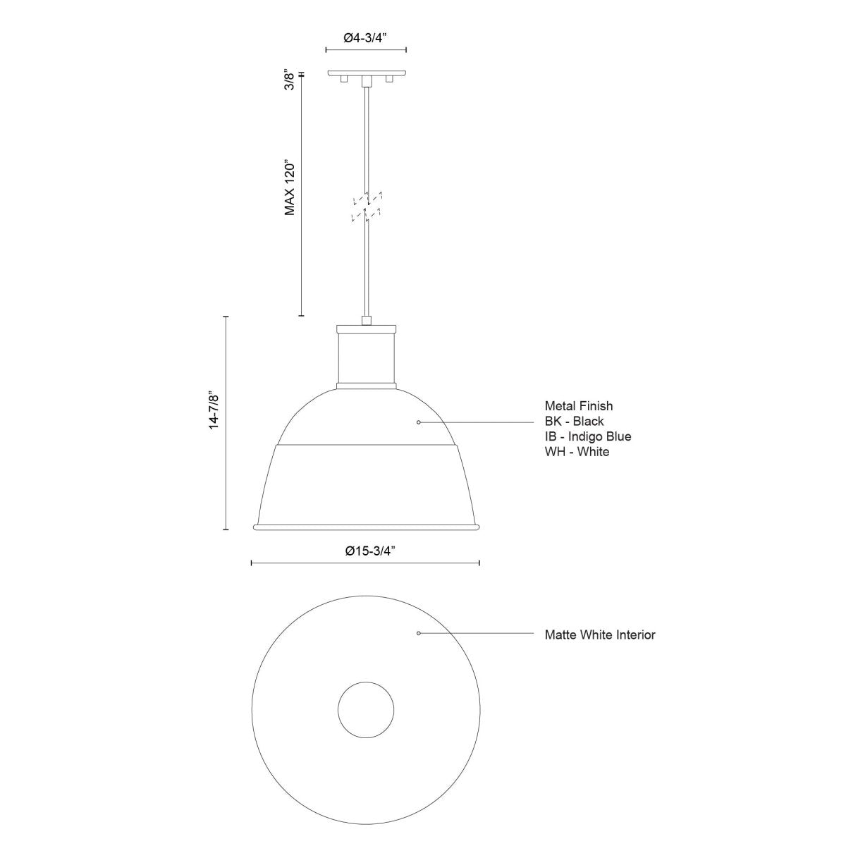 Suspension Irving - Noir 15 3/4" by Kuzco Lighting | Luminaires & cie