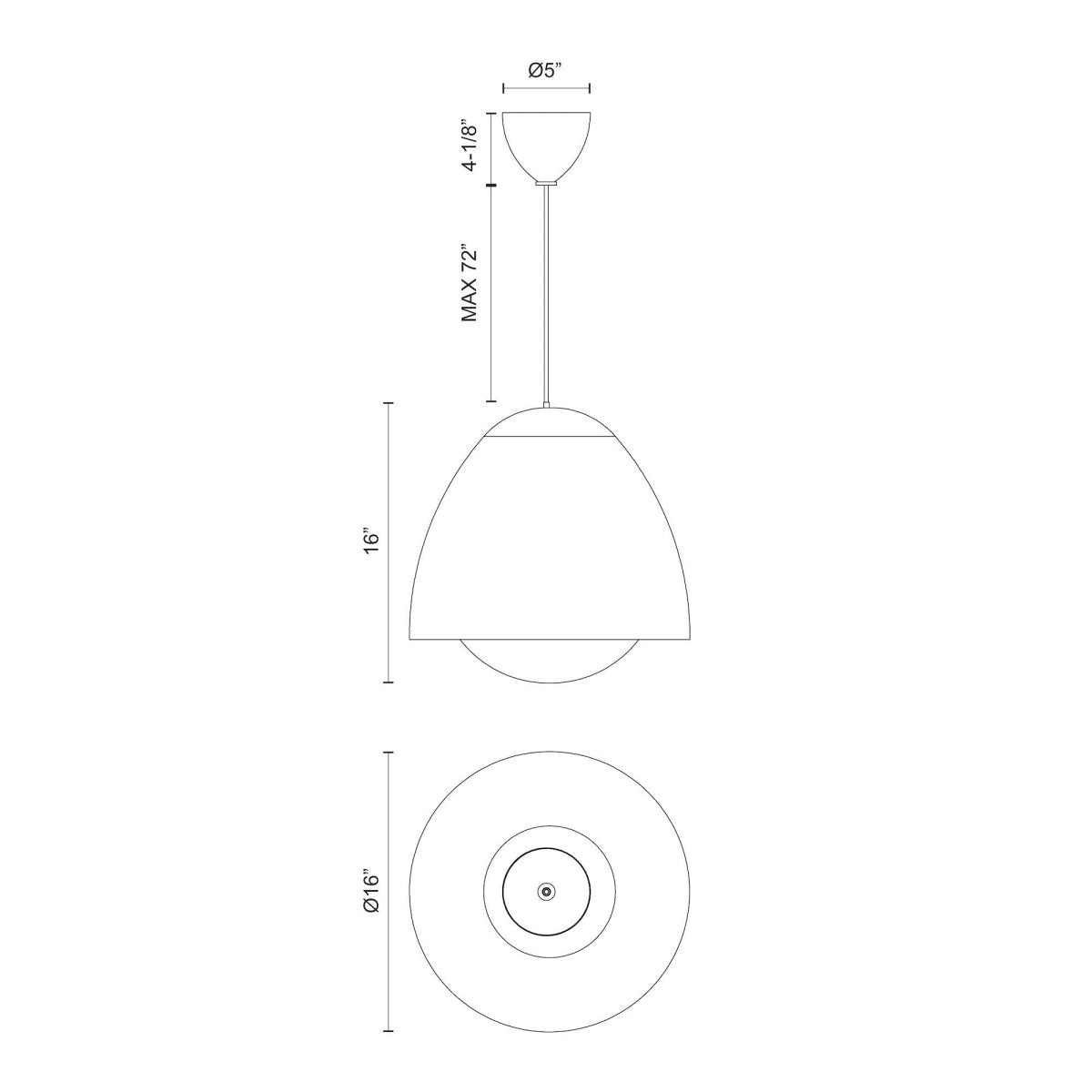 Suspension Kenji - Or vieilli 16" by Alora Lighting | Luminaires & cie