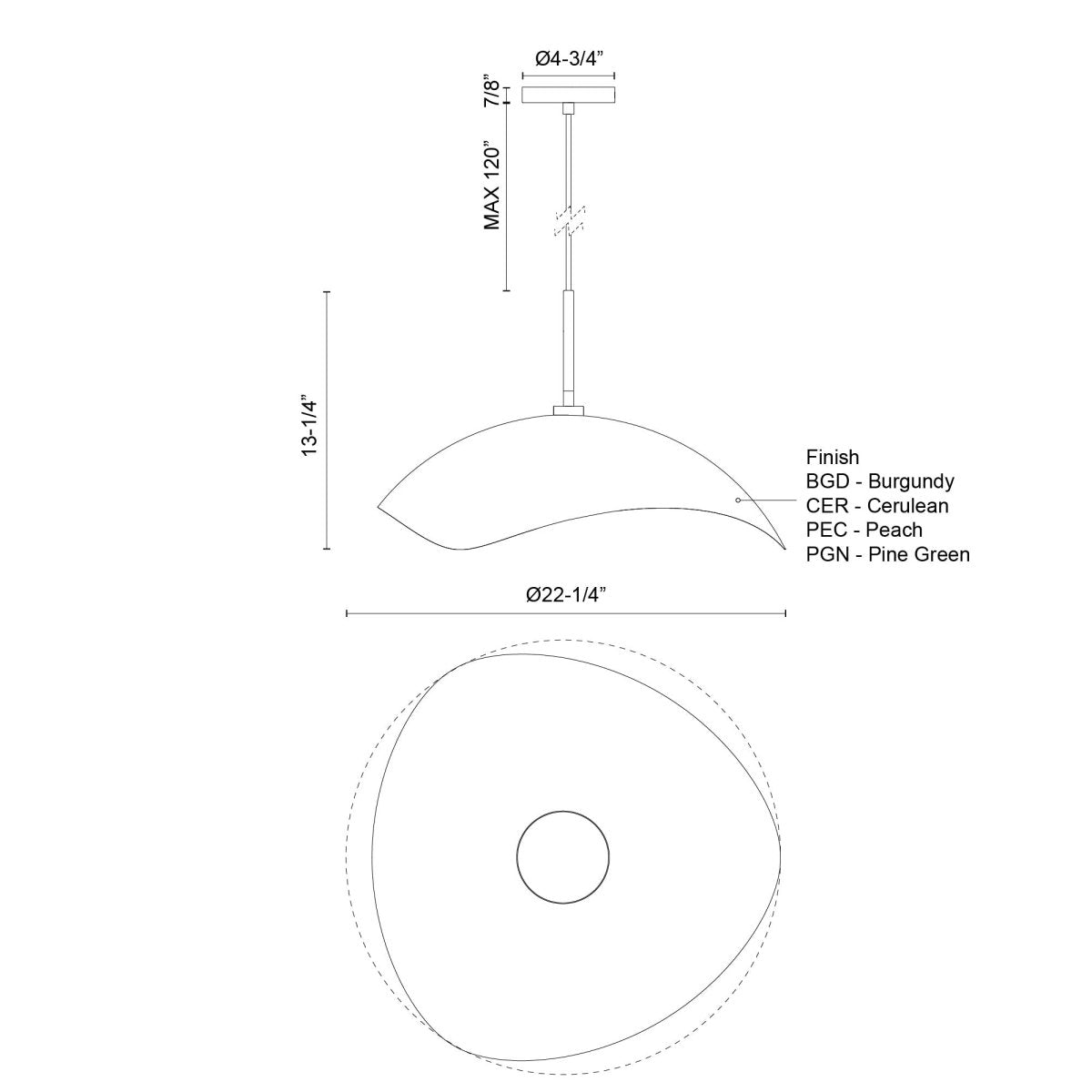 Suspension Kirby - Bourgogne by Kuzco Lighting | Luminaires & cie