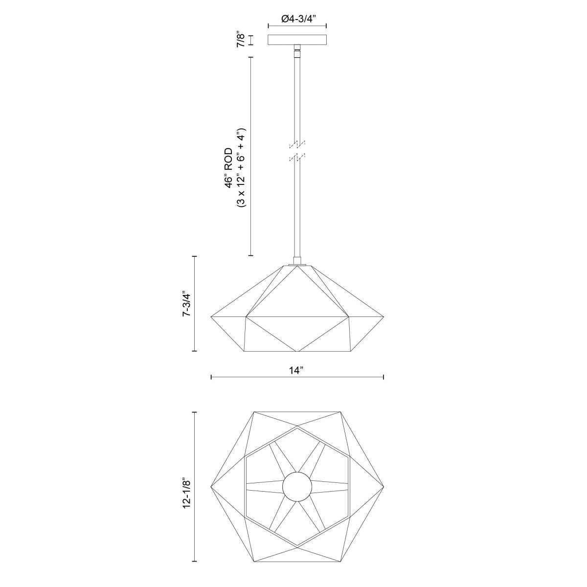 Suspension Krysta - Or brossé by Alora Lighting | Luminaires & cie