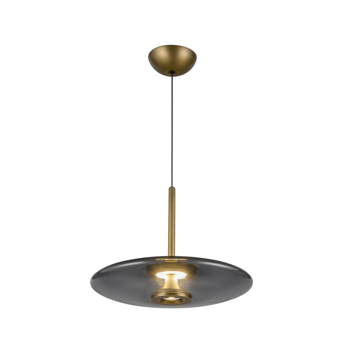 Suspension Kyoto - Laiton vintage / verre fumé by Kuzco Lighting | Luminaires & cie