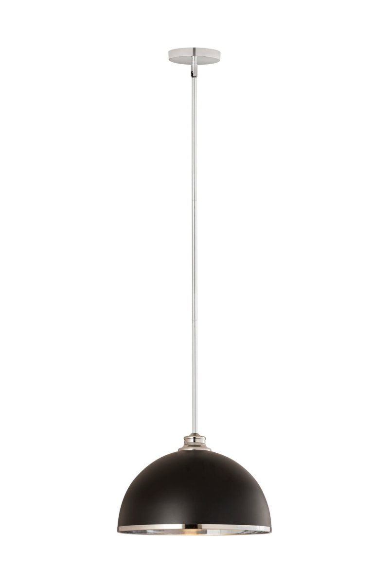 Suspension Landry - Noir mat + Chrome 14" by Z-Lite | Luminaires & cie