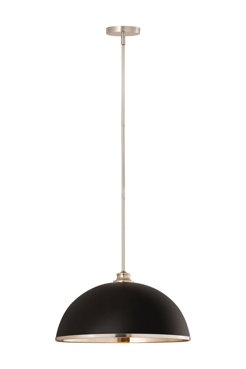 Suspension Landry - Noir mat + Nickel brossé 20" by Z-Lite | Luminaires & cie