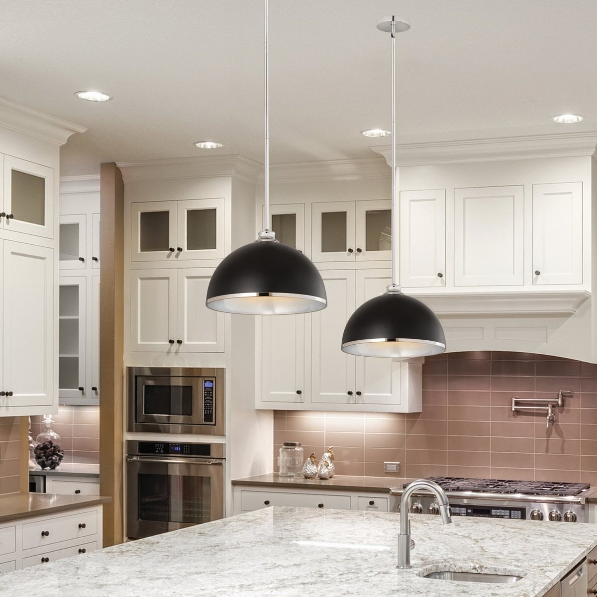 Suspension Landry - Blanc mat + Laiton bruni 20" by Z-Lite | Luminaires & cie