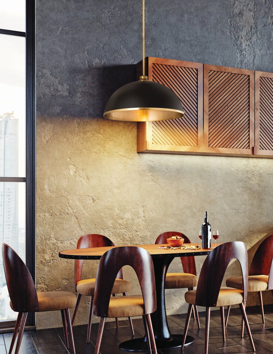 Suspension Landry - Blanc mat + Laiton bruni 20" by Z-Lite | Luminaires & cie