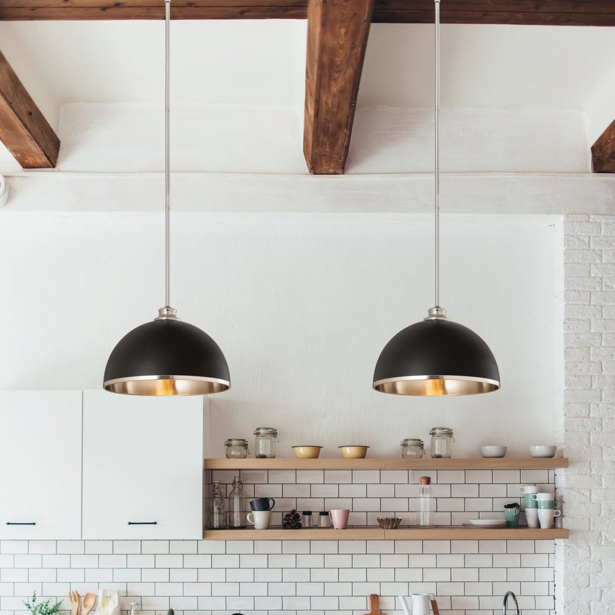Suspension Landry - Blanc mat + Laiton bruni 20" by Z-Lite | Luminaires & cie