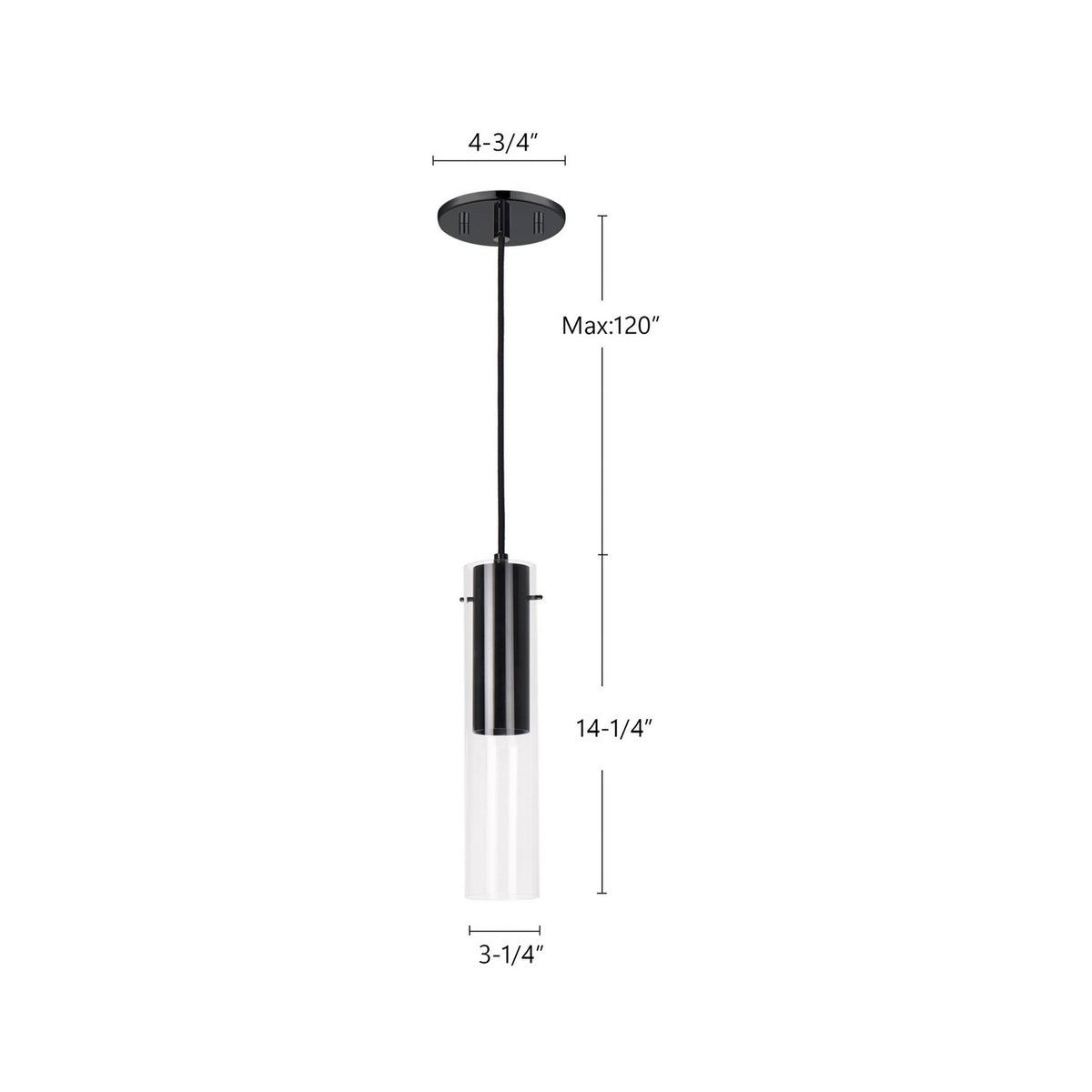 Mini-suspension Lena Noir – vue 2
