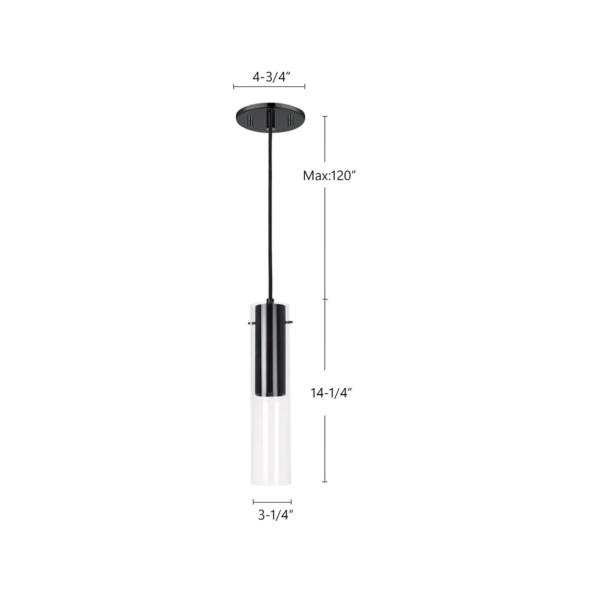 Mini-suspension Lena Noir – vue 4