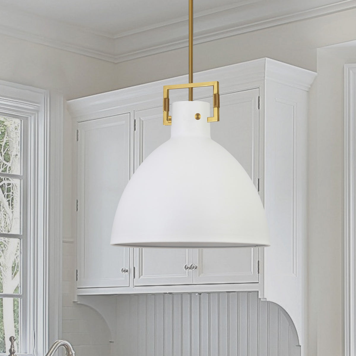 Suspension Liberty Laiton vieilli, Blanc mat, 19 3/4" – vue 2