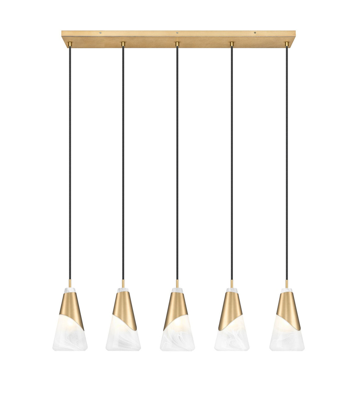 Suspension linéaire Aimie Or moderne, 6", nombre ampoules 5 – vue 3