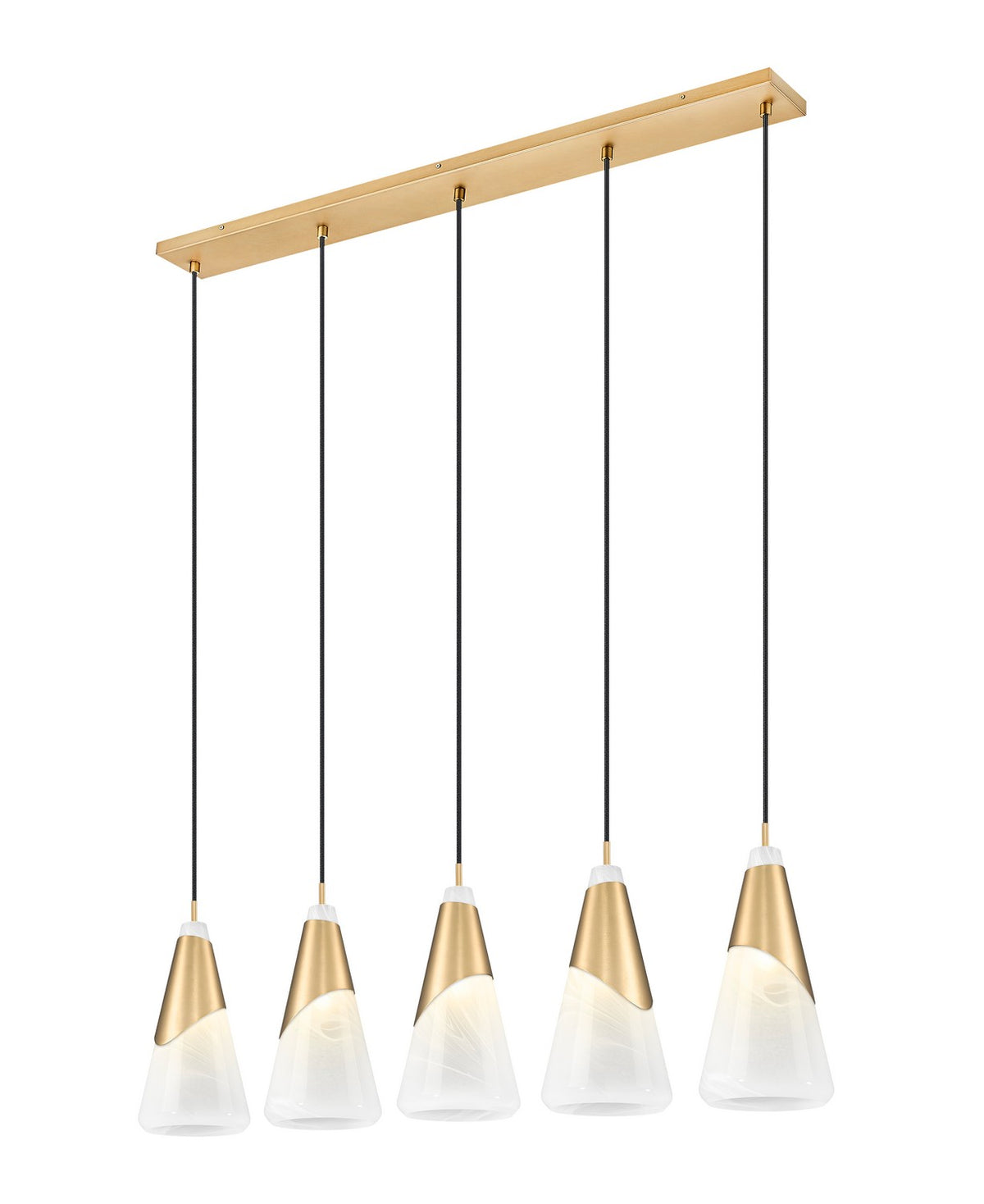 Suspension linéaire Aimie Or moderne, 7", nombre ampoules 5 – vue 2