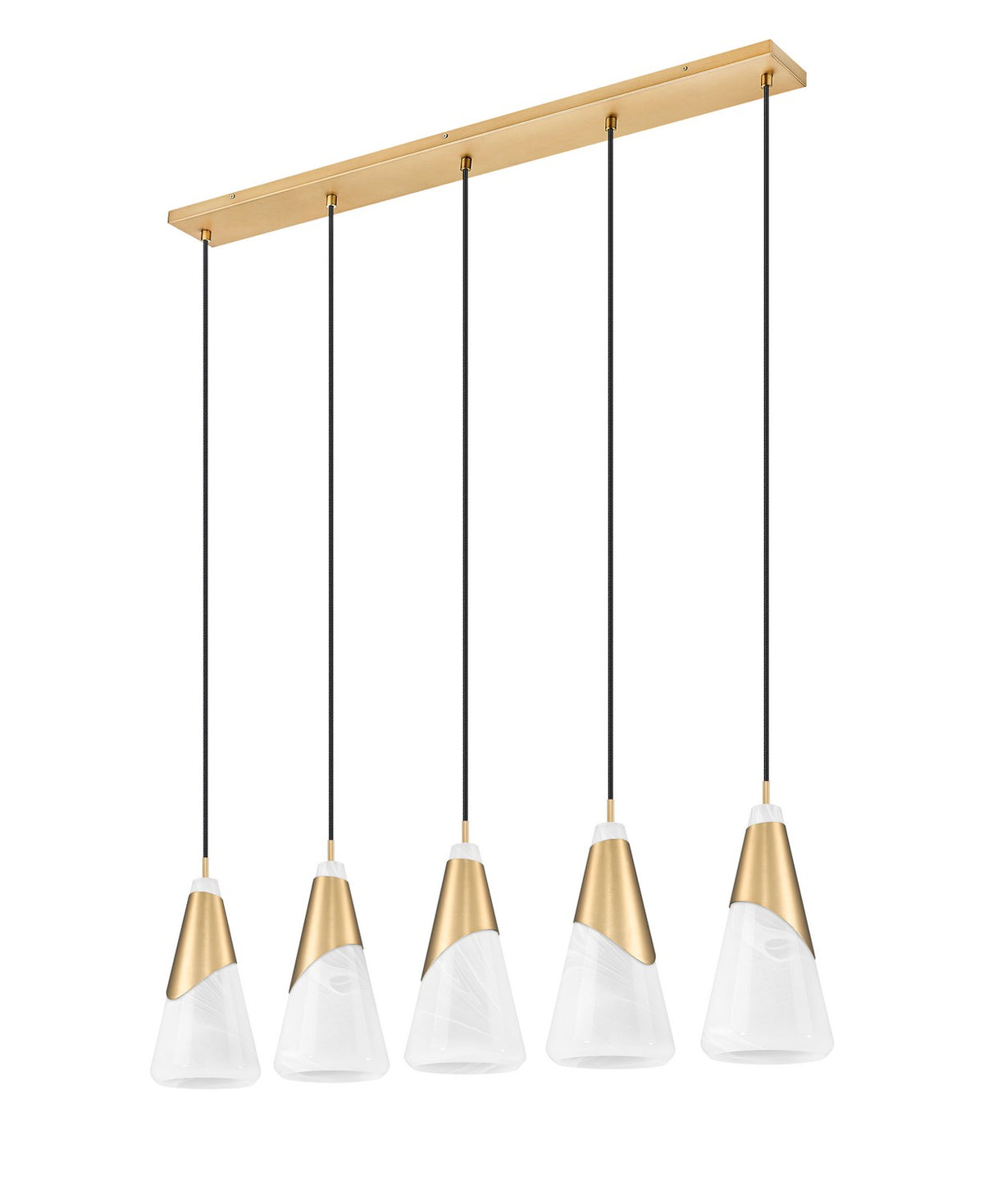 Suspension linéaire Aimie Or moderne, 7", nombre ampoules 5 – vue 5