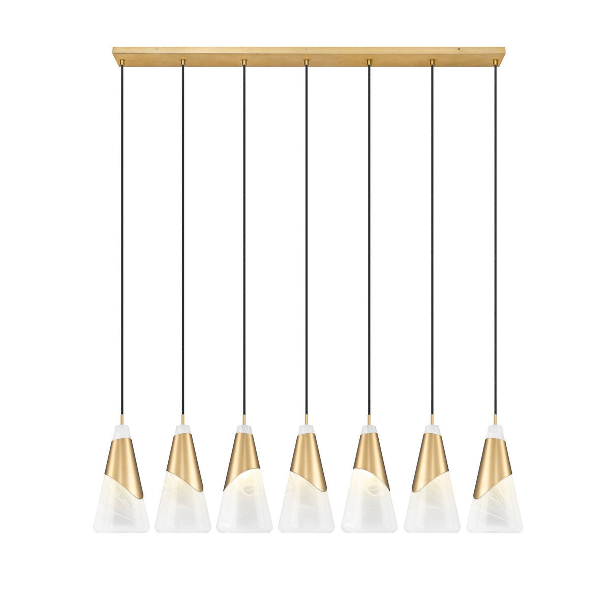 Suspension linéaire Aimie Or moderne, 7", nombre ampoules 7 – vue 3