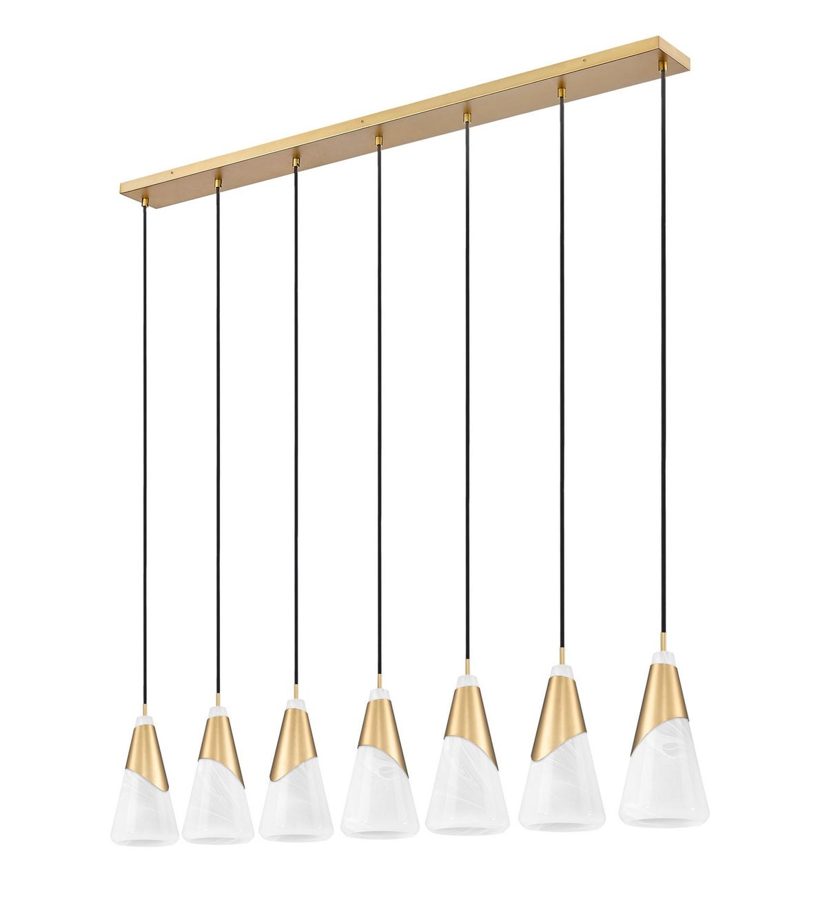 Suspension linéaire Aimie Or moderne, 7", nombre ampoules 7 – vue 5