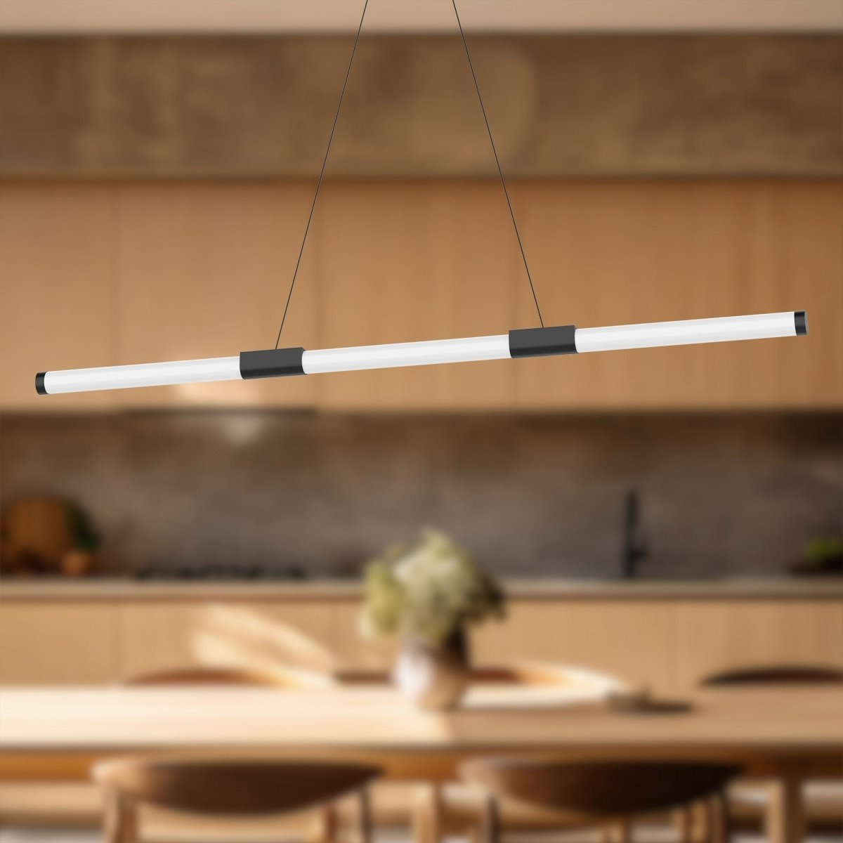 Suspension linéaire Akari - Noir 49 1/2" by Kuzco Lighting | Luminaires & cie