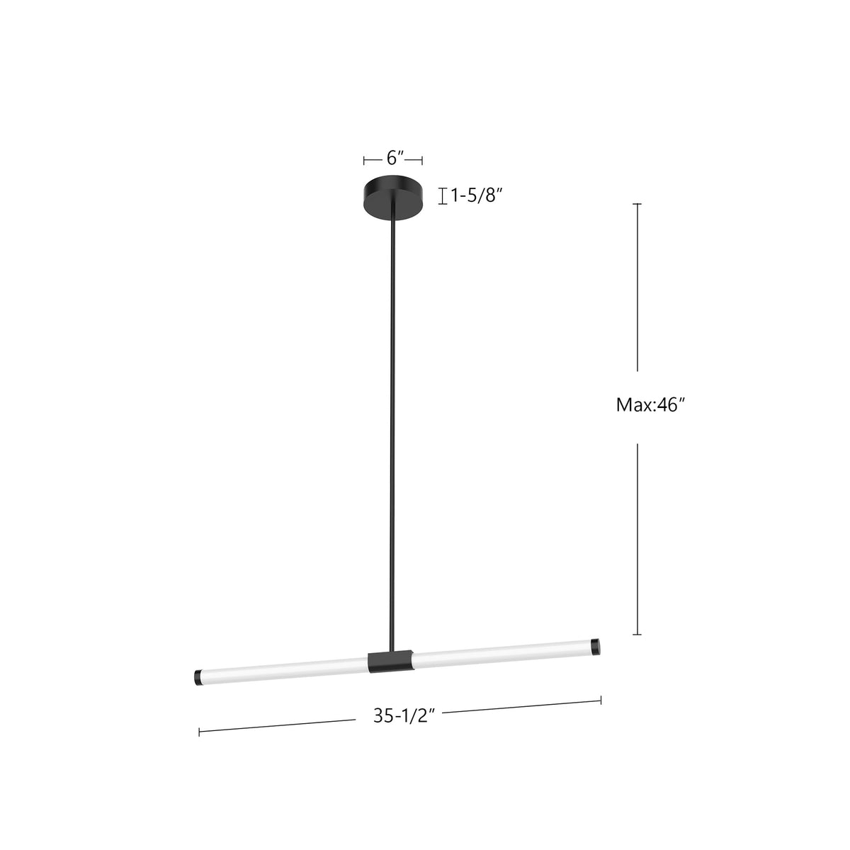 Suspension linéaire Akari Noir, 1 5/8" – vue 5