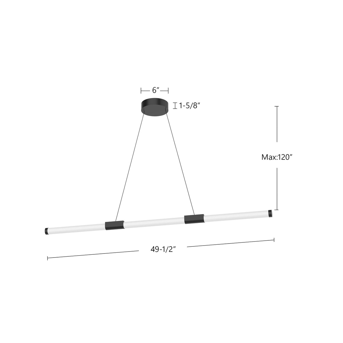 Suspension linéaire Akari Nickel brossé, 1 1/2" – vue 4